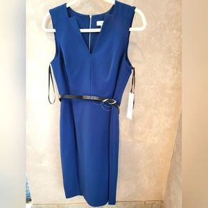 Nwt calvin klein notch collar sleeveless sheath dress 10
